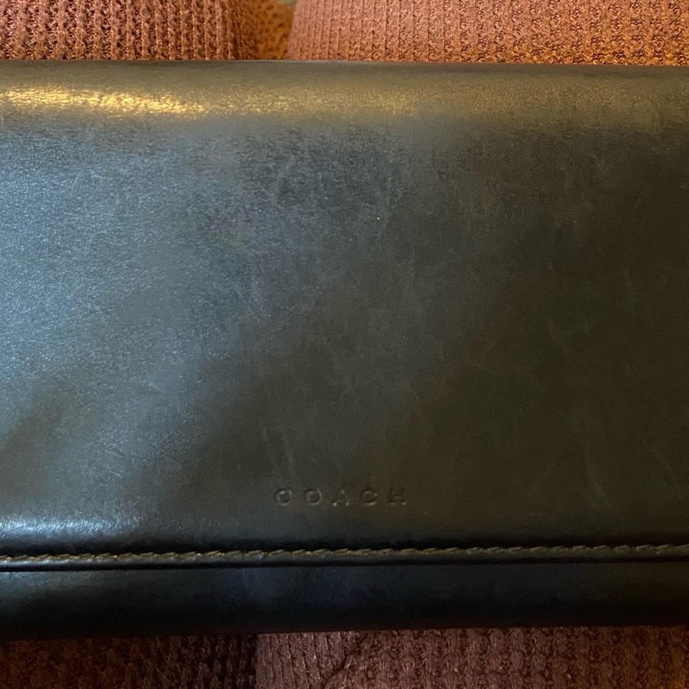 Vintage Coach Black Leather Card Holder